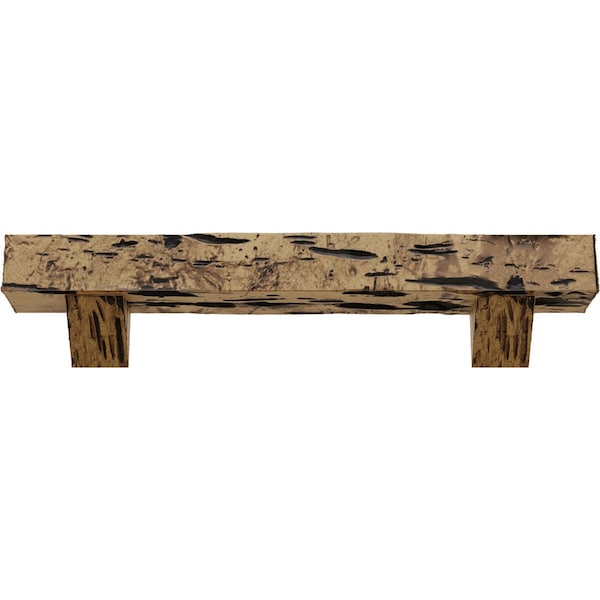 Pecky Cypress Faux Wood Fireplace ManteL W/Breckinridge Corbels NaturaL Golden Oak, 8Hx10Dx48W